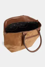 Zelina Faux Suede Tote + Crossbody - Cognac
