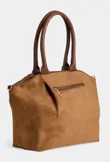 Zelina Faux Suede Tote + Crossbody - Cognac