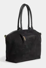 Zelina Faux Suede Tote + Crossbody - Black