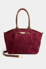 Zelina Faux Suede Tote + Crossbody - Merlot