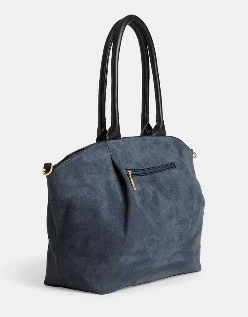 Zelina Faux Suede Tote + Crossbody - Prussion