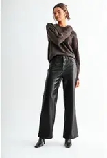 High-Rise Wide Leg Faux Leather Pants