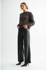 High-Rise Wide Leg Faux Leather Pants