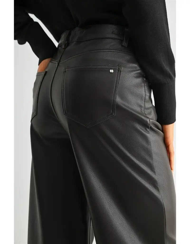 High-Rise Wide Leg Faux Leather Pants