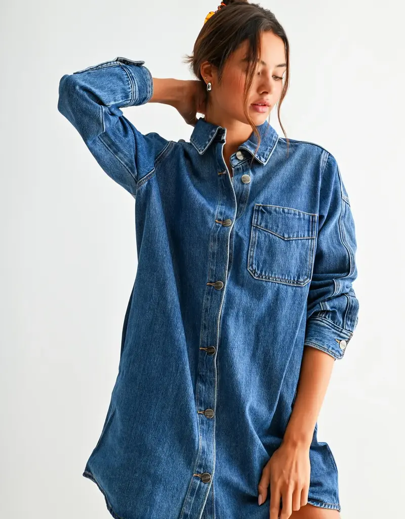 Oversized Shirtdress with Side Seam Pocket