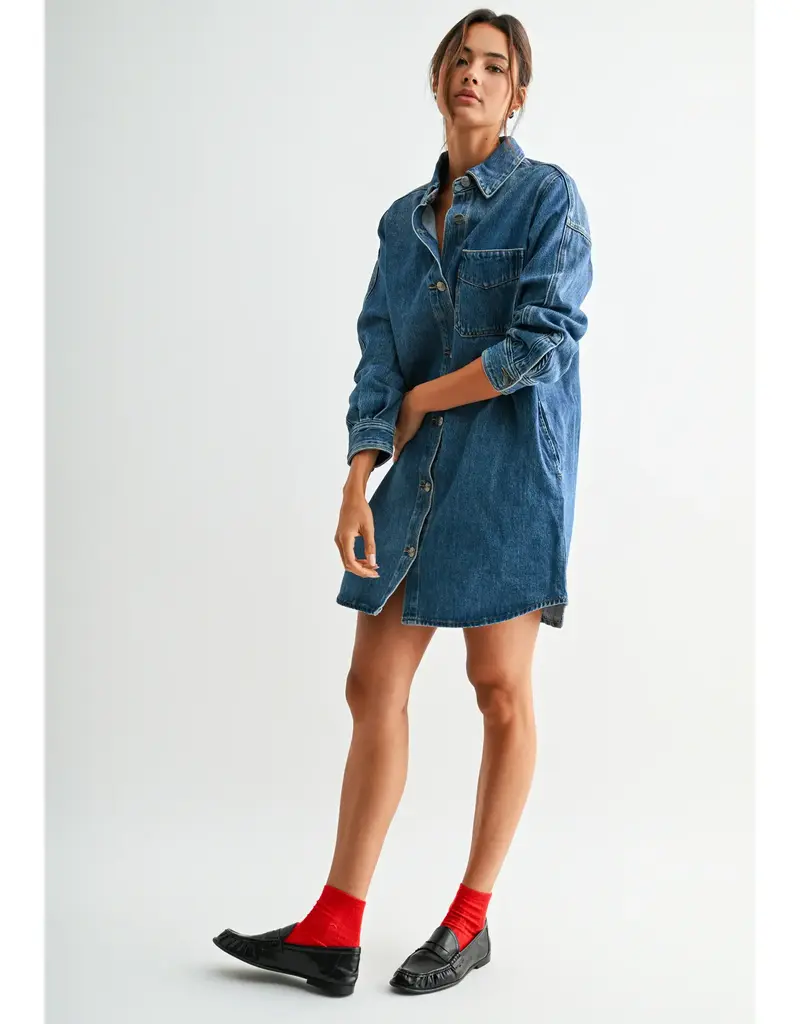 Oversized Shirtdress with Side Seam Pocket