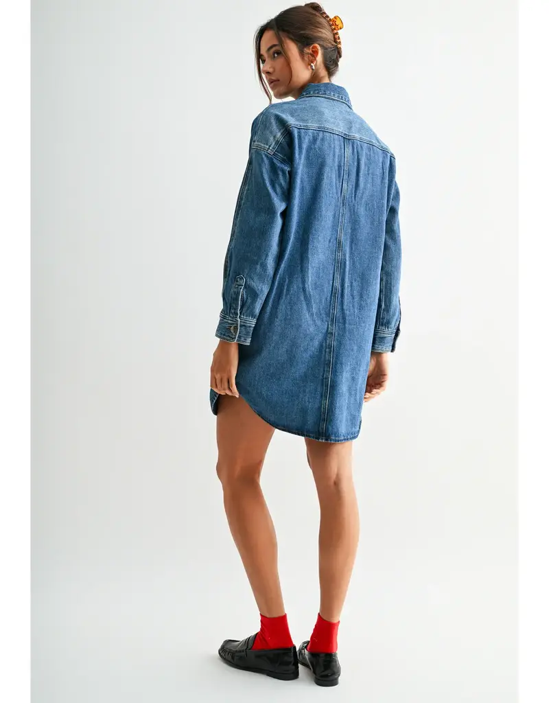 Oversized Shirtdress with Side Seam Pocket