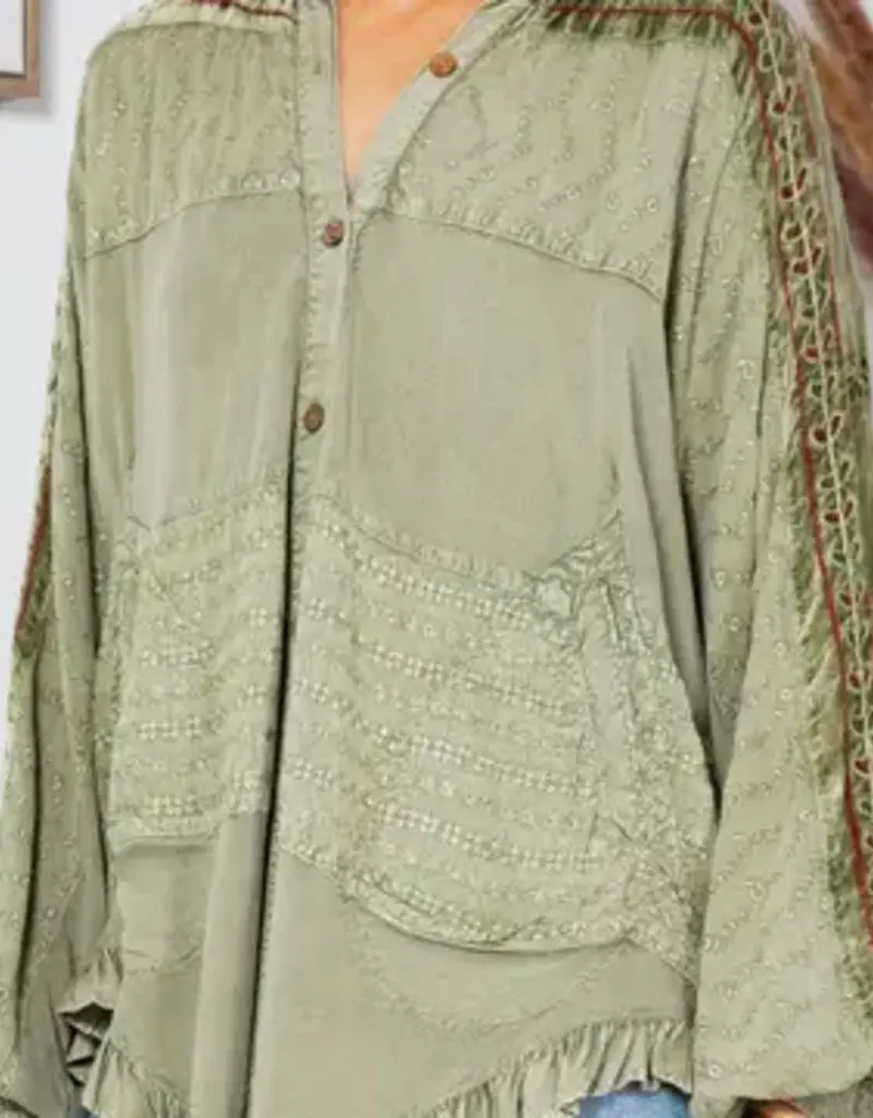 Bohemian Elegance: Stonewashed Top