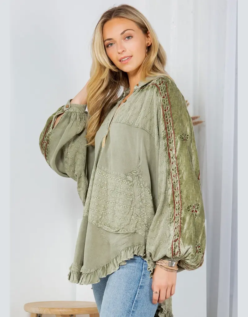Bohemian Elegance: Stonewashed Top