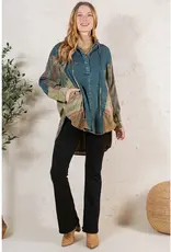 Boho Chic Hooded High Low Patchwork Top