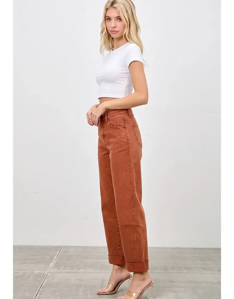 Jenna High Rise Straight Jean with Cuff