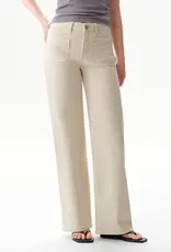 Mid Rise Straight Pant with Front Patch Pockets