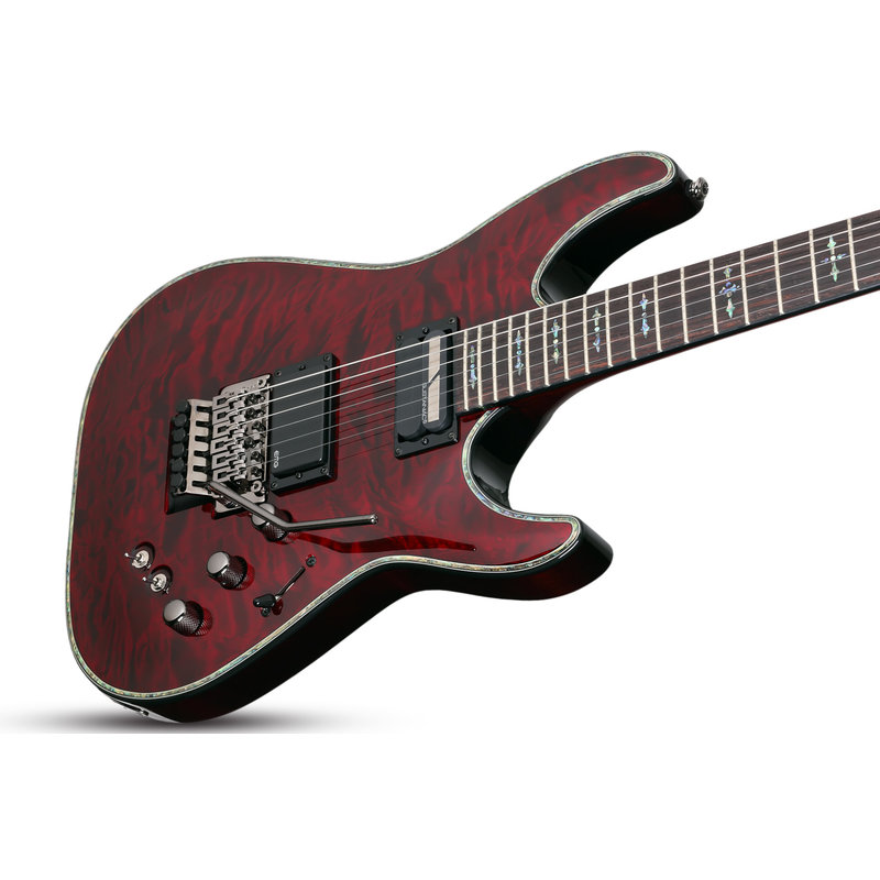 Hellraiser C-1 with Floyd Rose and Sustainiac 6 String Electric Guitar - Black Cherry