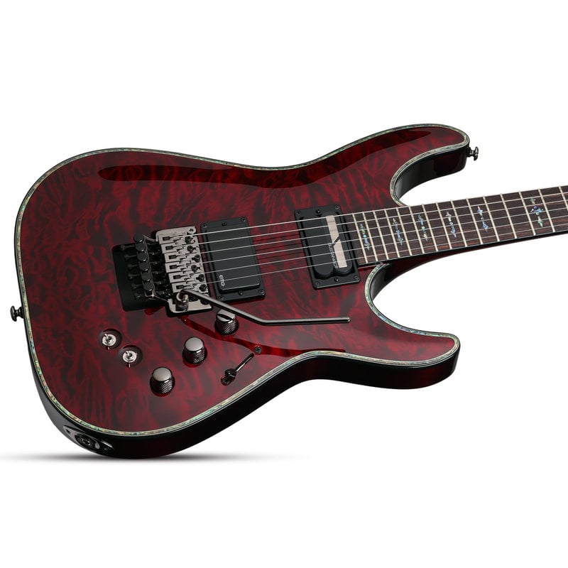 Hellraiser C-1 with Floyd Rose and Sustainiac 6 String Electric Guitar - Black Cherry