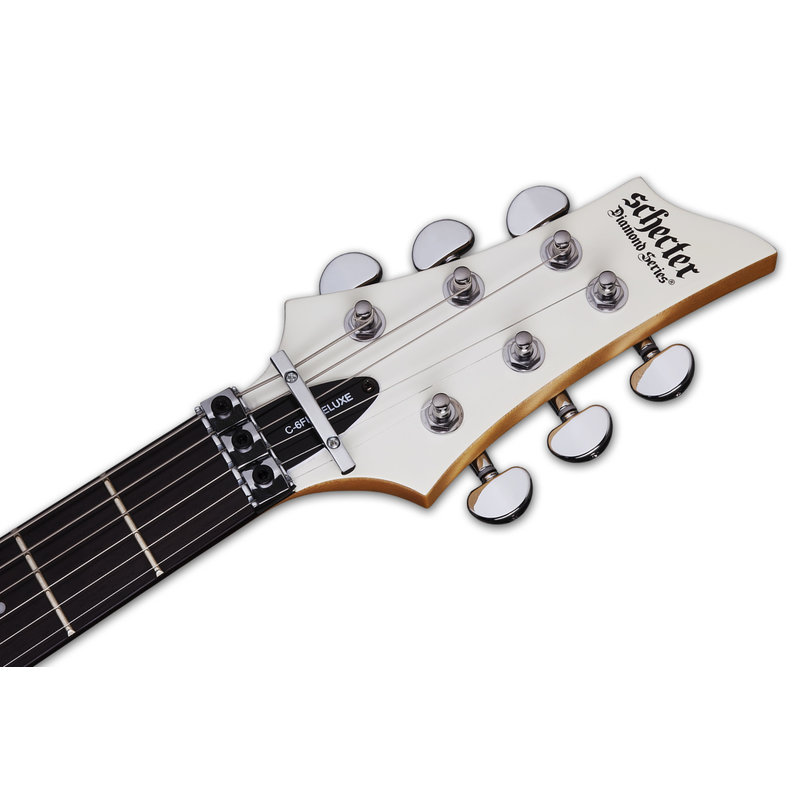 Schecter C-6 FR Deluxe Solid-Body 6 String Electric Guitar - Satin White