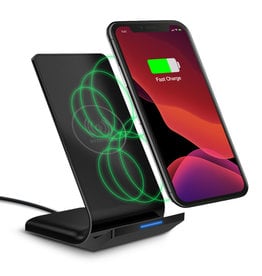 HyperGear 10W Black Dual Coil Wireless Fast Charging Stand w/ Fast Charge Wall Charger