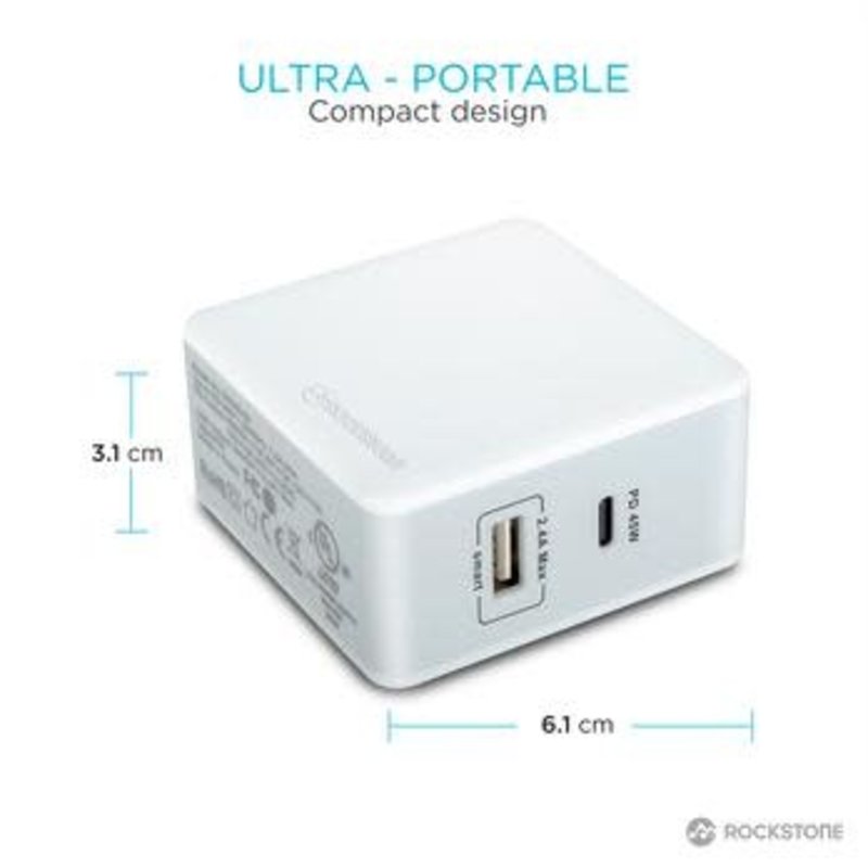 PD45 Power Delivery Wall Charger With 2.4A USB Port
