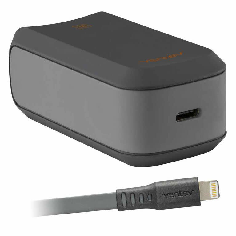Ventev Power Delivery Wall Charger 18W with USBC to Lightning Cable