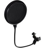 On-Stage Stands Pop Blocker 6 Inch - Black w/Gooseneck & Dual-Screen