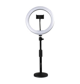 Gator Case Desktop Roundbased Stand w/ Ring Light & Phone Holder