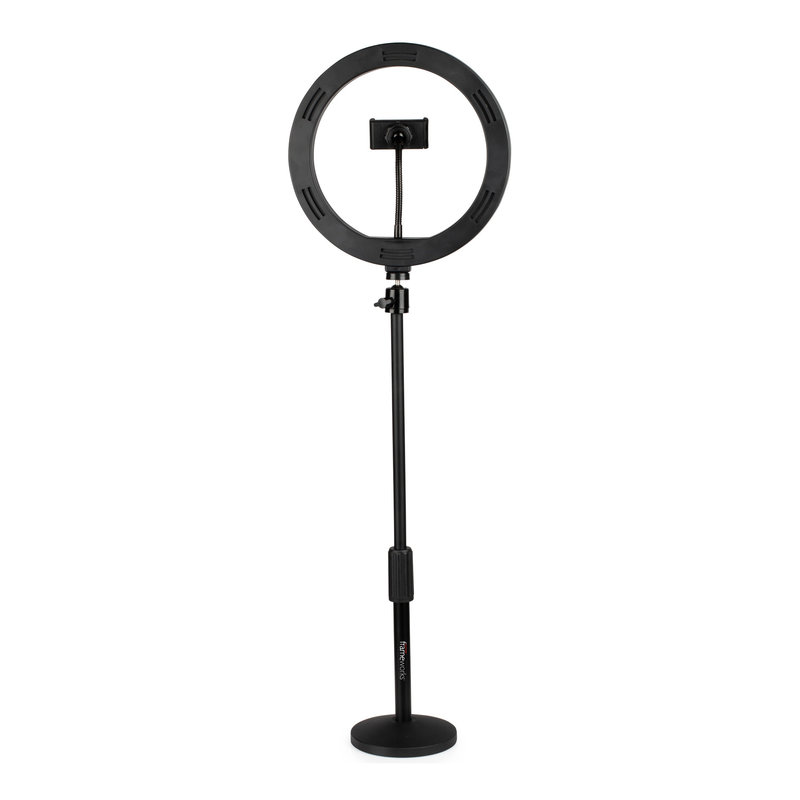 Desktop Roundbased Stand w/ Ring Light & Phone Holder
