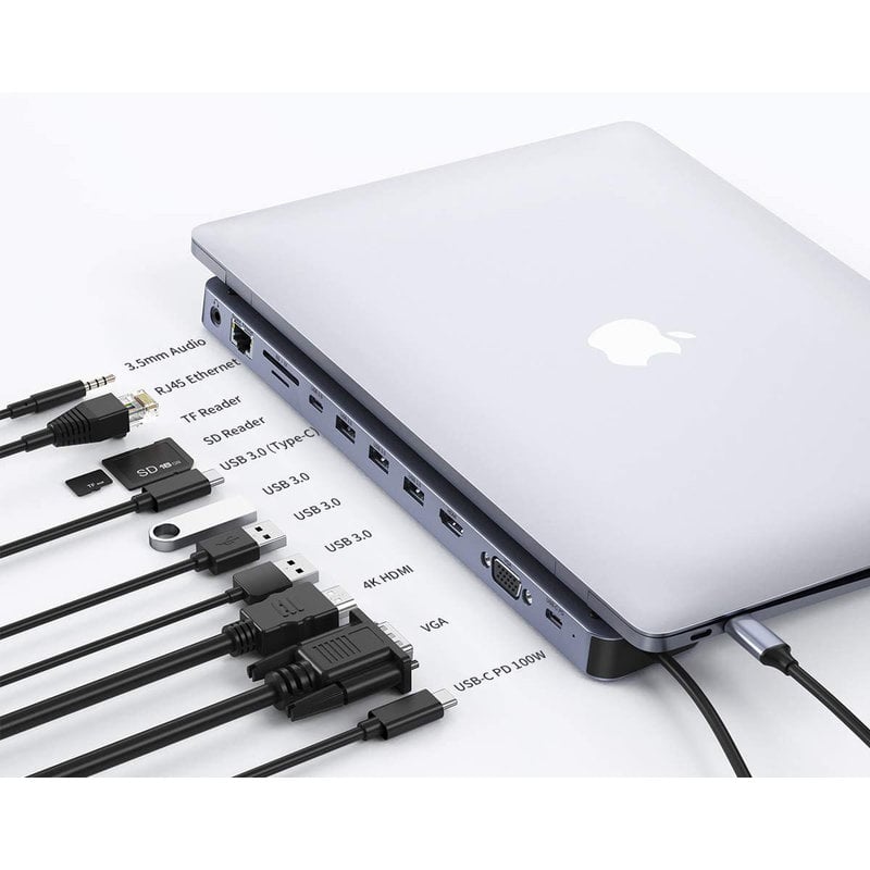 11-in-1 USB-C Hub Adapter Docking Station