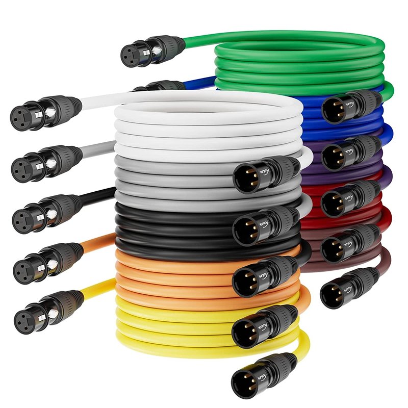 25ft Mic Cable Neutrik Style (Multi-Colored 10 Pack)