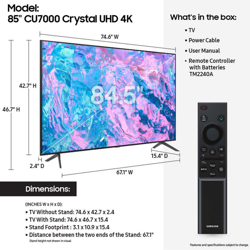 85-Inch CU7000 Series UHD TV