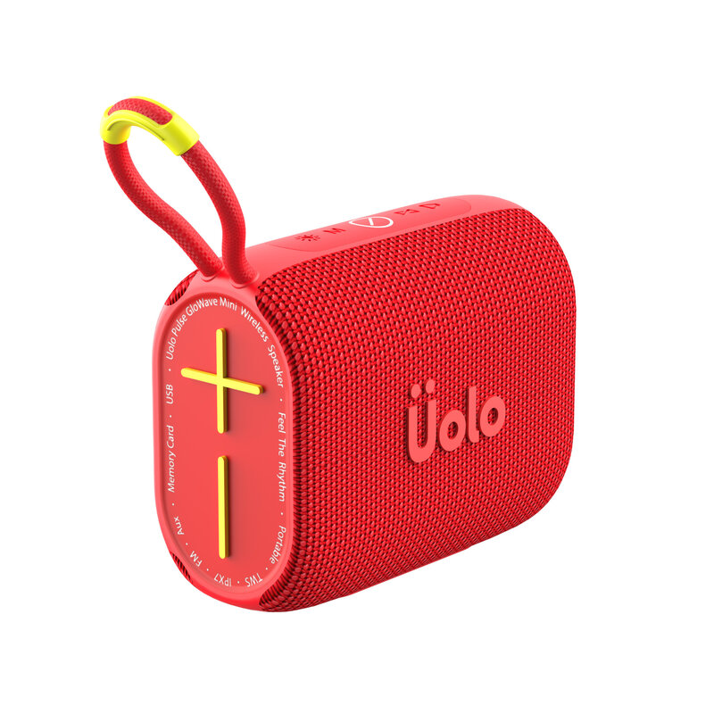 Pulse GloWave Mini Wireless & FM Speaker, Red/Yellow