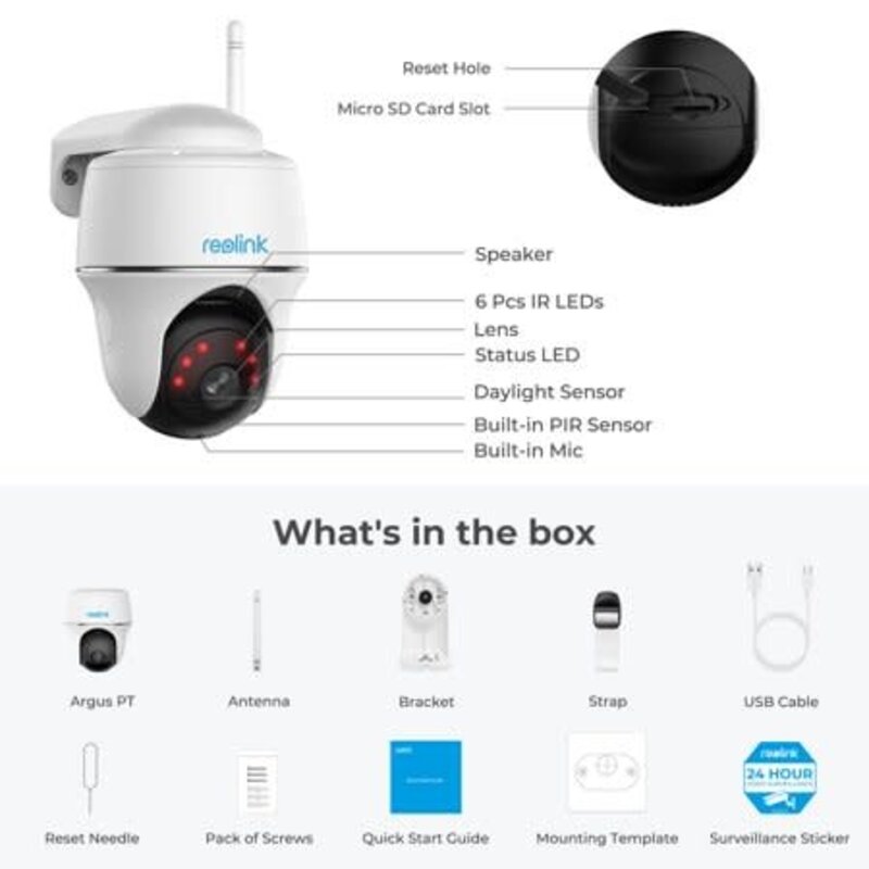 Reolink Argus PT Dual Band 4MP Outdoor Battery-powered WiFi Camera