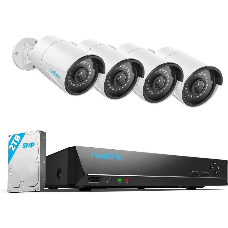 Reolink 8-Channel 5MP PoE NVR Kit with Person/Vehicle Detection