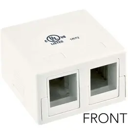 Vertical Cable 2-Port Keystone Surface Mount Box White