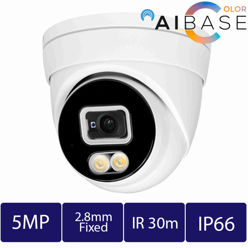 5MP AI Full Color Fixed Lens IP Turret POE Camera