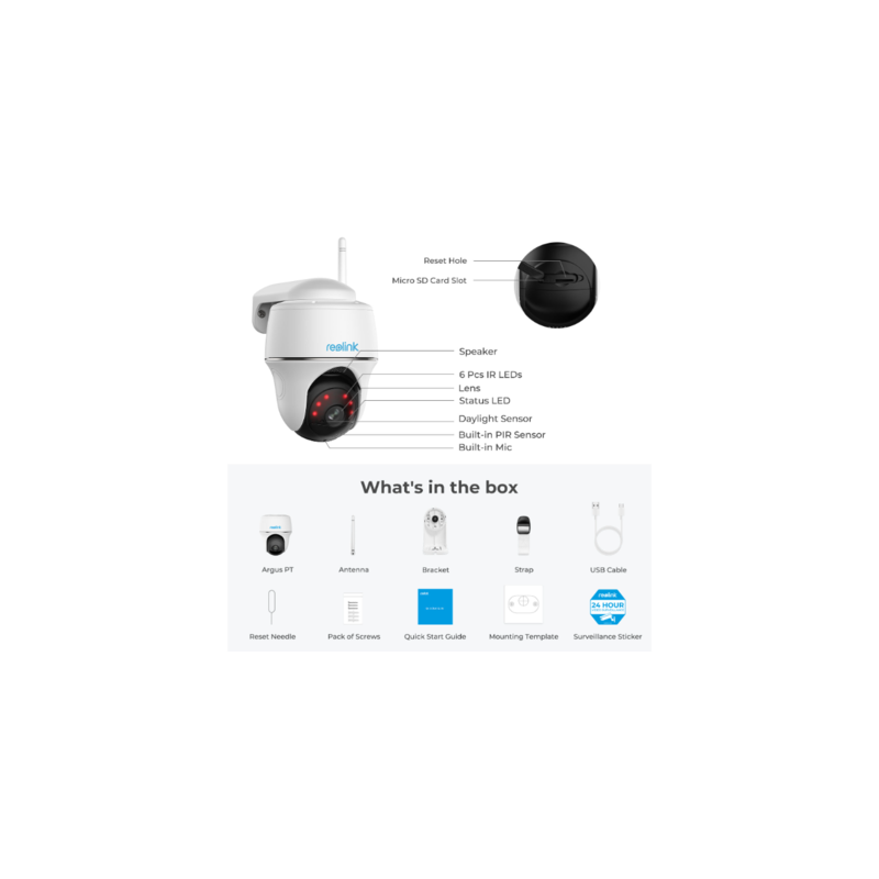 Argus PT 5MP Outdoor Battery-powered WiFi Camera