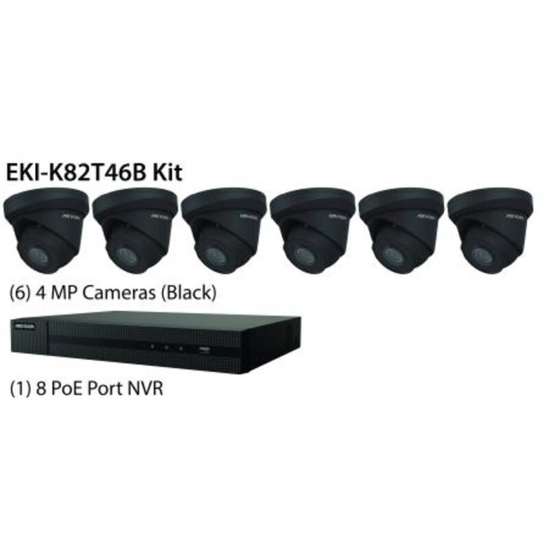 4K Value Express Kit with 8-Channel NVR and 6 x 4MP Outdoor Turret Cameras with 2.8mm Lens
