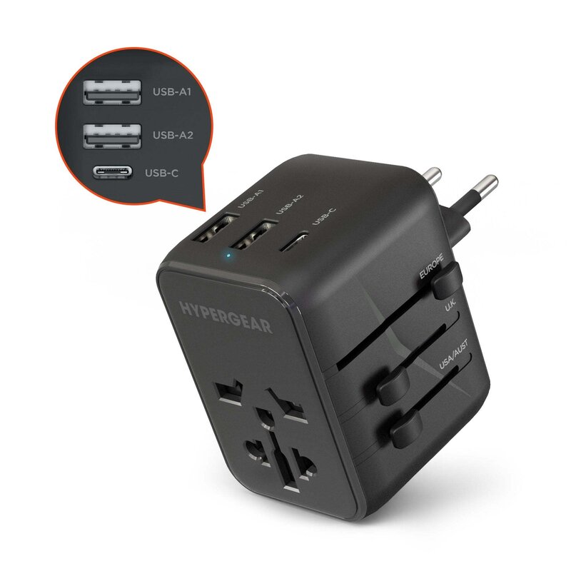 World Charge Universal Travel Adapter with USB
