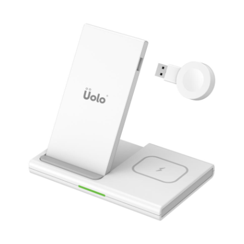 Uolo Volt 3-in-1 Wireless Charging Station with QC 3.0 Wall Charger