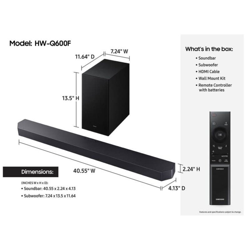 Q600F 3.1.2ch Q Series Soundbar