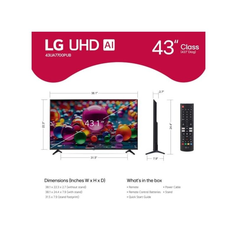 43-Inch UA77 Series 4K UHD TV