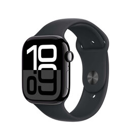 Apple Watch Series 10 [GPS 46mm] Jet Black Aluminium - black strap