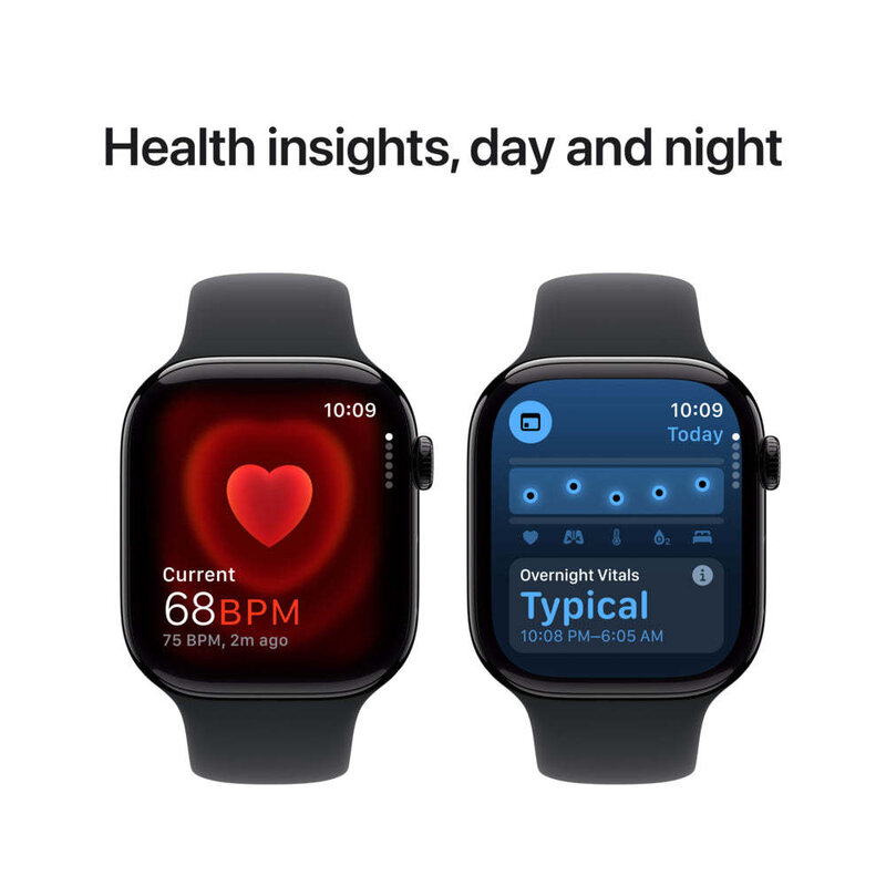 Apple Watch Series 10 [GPS 46mm] Jet Black Aluminium - Black Strap