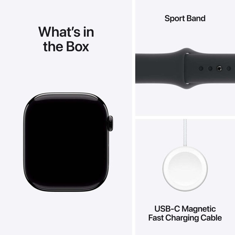 Apple Watch Series 10 [GPS 46mm] Jet Black Aluminium - Black Strap