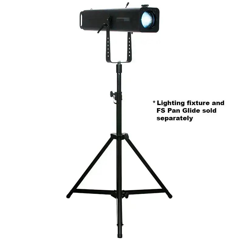 Lighting tripod stand for use with most follow spots and ellipsoidals. - Includes FS Pan Glide