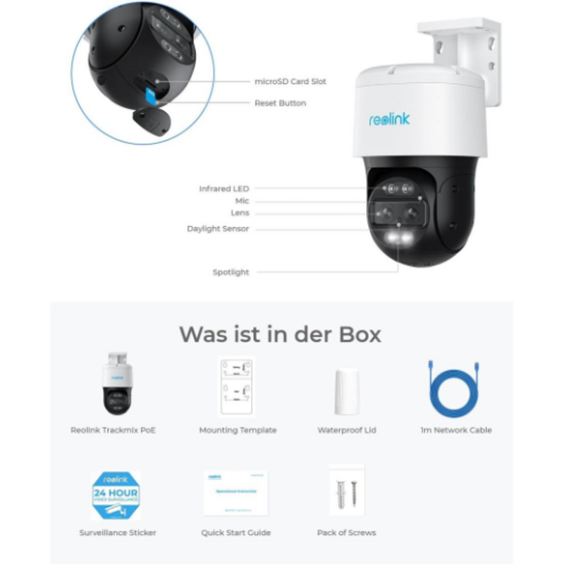 TrackMix 8MP PoE Dual-Lens 6X PTZ Camera with Auto-Zoom Tracking