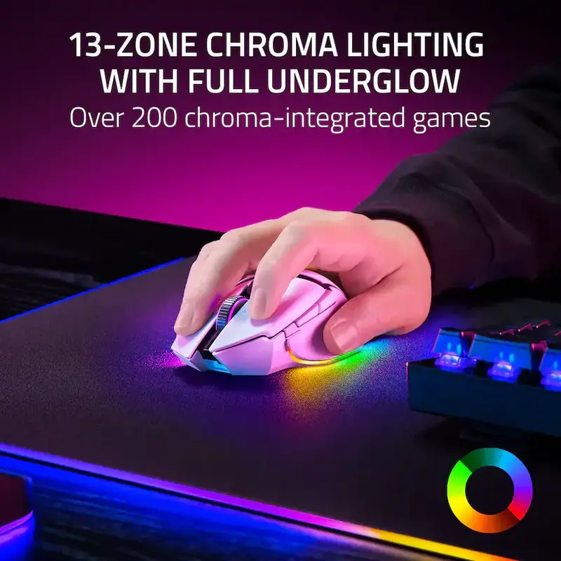 Razer Basilisk V3 Pro 30K DPI Wireless Gaming Mouse White (Razer Renewed)