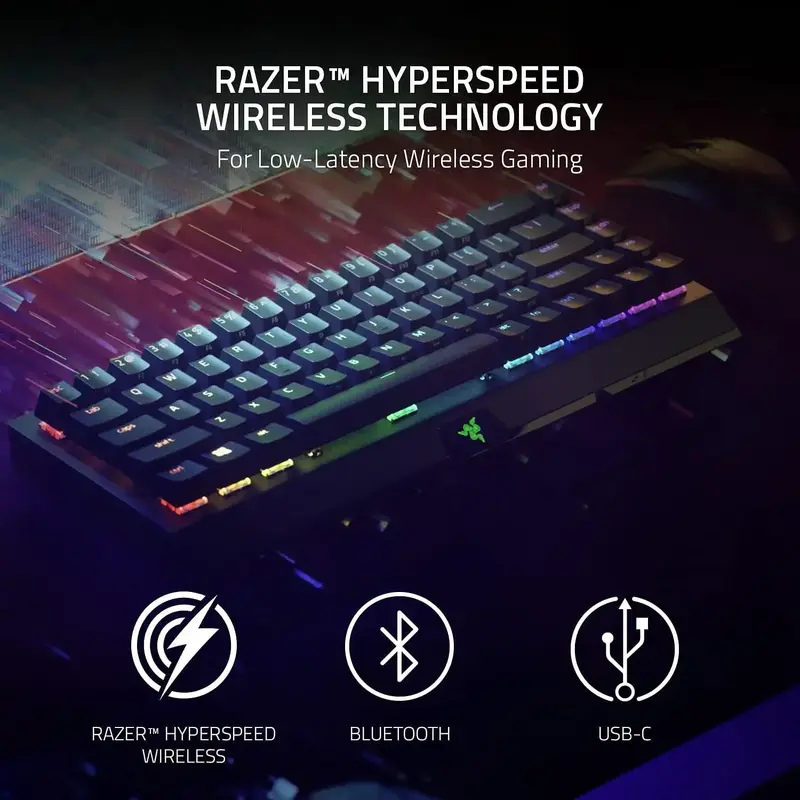 Razer BlackWidow V3 Mini HyperSpeed Wireless Mechanical Gaming Keyboard (Razer Renewed)