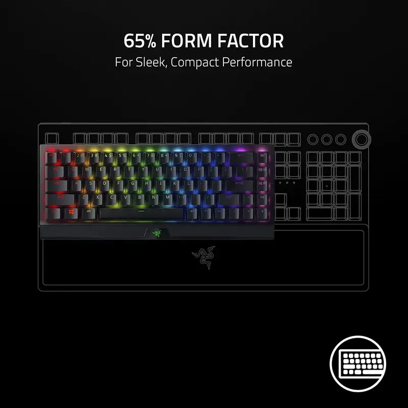 Razer BlackWidow V3 Mini HyperSpeed Wireless Mechanical Gaming Keyboard (Razer Renewed)