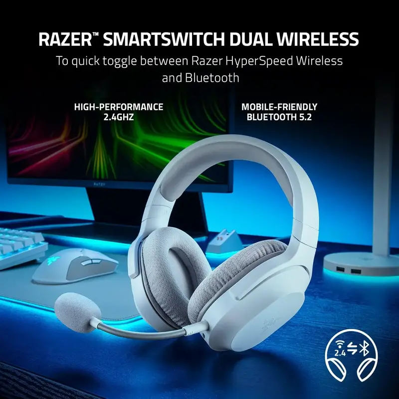 Razer Barracuda X Wireless Multi-Platform Gaming and Mobile Headset - White (Razer Renewed)