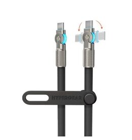HyperGear 6 ft. USB-C to USB-C Rugged Cable w/Rotating Connectors - Black