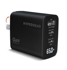 HyperGear 65W Multi Port Dual USB-C + Single USB-A Wall Charger - Black